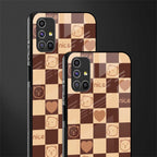 aesthetic bear pattern brown edition glass case for samsung galaxy m51 image-2