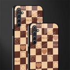 aesthetic bear pattern brown edition glass case for realme 6 image-2