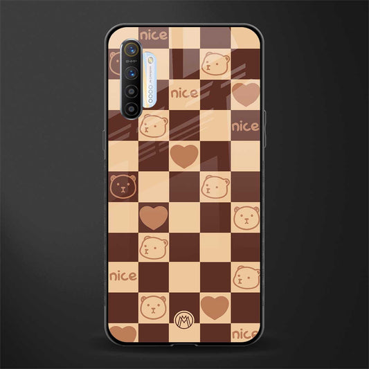 aesthetic bear pattern brown edition glass case for realme x2 image