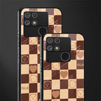 aesthetic bear pattern brown edition back phone cover | glass case for realme narzo 50a