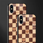 aesthetic bear pattern brown edition glass case for iphone xs image-2