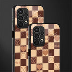 aesthetic bear pattern brown edition back phone cover | glass case for samsung galaxy a13 4g