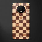 aesthetic bear pattern brown edition glass case for oneplus 7t image