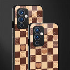 aesthetic bear pattern brown edition back phone cover | glass case for oneplus 9