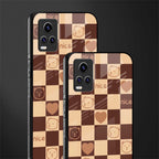 aesthetic bear pattern brown edition back phone cover | glass case for vivo v21e 4g