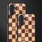 aesthetic bear pattern brown edition back phone cover | glass case for samsun galaxy a24 4g