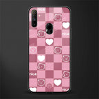 aesthetic bear pattern pink edition glass case for realme narzo 10a image