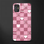 aesthetic bear pattern pink edition glass case for samsung galaxy m51 image
