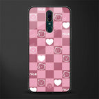 aesthetic bear pattern pink edition glass case for oppo f11 image