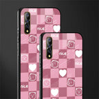 aesthetic bear pattern pink edition glass case for vivo z1x image-2