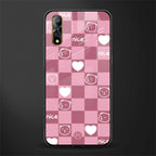 aesthetic bear pattern pink edition glass case for vivo z1x image