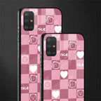aesthetic bear pattern pink edition glass case for samsung galaxy a51 image-2