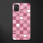 aesthetic bear pattern pink edition glass case for samsung galaxy a51 image