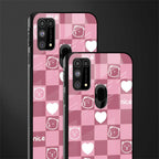 aesthetic bear pattern pink edition glass case for samsung galaxy m31 image-2