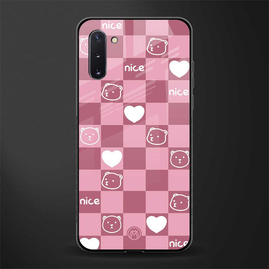aesthetic bear pattern pink edition glass case for samsung galaxy note 10 image