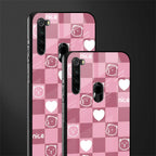 aesthetic bear pattern pink edition glass case for redmi note 8 image-2
