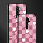 aesthetic bear pattern pink edition glass case for redmi note 8 pro image-2