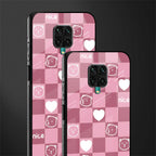 aesthetic bear pattern pink edition glass case for redmi note 9 pro image-2