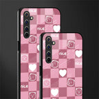 aesthetic bear pattern pink edition glass case for realme 6 image-2
