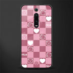 aesthetic bear pattern pink edition glass case for redmi k20 image