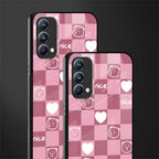 aesthetic bear pattern pink edition glass case for oppo f19 image-2