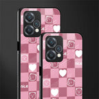 aesthetic bear pattern pink edition back phone cover | glass case for realme 9 pro 5g