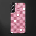 aesthetic bear pattern pink edition glass case for samsung galaxy s21 fe 5g image