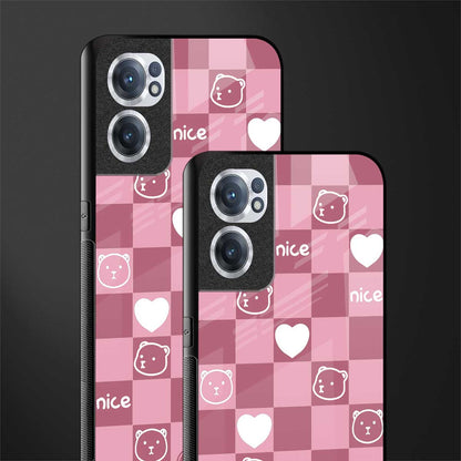 aesthetic bear pattern pink edition glass case for oneplus nord ce 2 5g image-2
