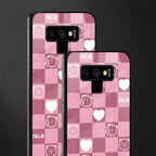 aesthetic bear pattern pink edition glass case for samsung galaxy note 9 image-2