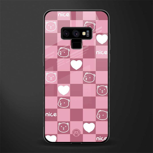 aesthetic bear pattern pink edition glass case for samsung galaxy note 9 image