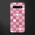 aesthetic bear pattern pink edition glass case for samsung galaxy s10 plus image