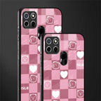 aesthetic bear pattern pink edition glass case for realme narzo 20 image-2
