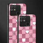 aesthetic bear pattern pink edition back phone cover | glass case for realme narzo 50a