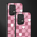 aesthetic bear pattern pink edition back phone cover | glass case for samsung galaxy a53 5g