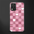 aesthetic bear pattern pink edition back phone cover | glass case for samsung galaxy m33 5g