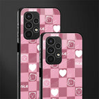 aesthetic bear pattern pink edition back phone cover | glass case for samsung galaxy a13 4g