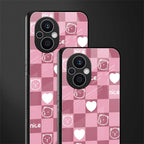 aesthetic bear pattern pink edition back phone cover | glass case for oppo f21 pro 5g