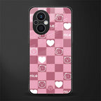 aesthetic bear pattern pink edition back phone cover | glass case for oppo f21 pro 5g