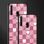 aesthetic bear pattern pink edition glass case for samsung a21 image-2