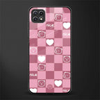 aesthetic bear pattern pink edition back phone cover | glass case for samsung galaxy f42
