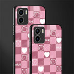 aesthetic bear pattern pink edition back phone cover | glass case for vivo y72