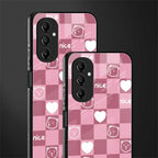 aesthetic bear pattern pink edition back phone cover | glass case for samsung galaxy a14 5g