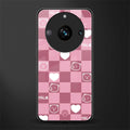 aesthetic bear pattern pink edition back phone cover | glass case for realme 11 pro 5g