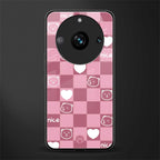 aesthetic bear pattern pink edition back phone cover | glass case for realme 11 pro 5g