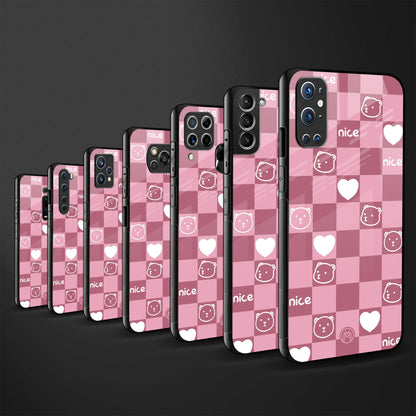 aesthetic bear pattern pink edition glass case for samsung a11 image-3