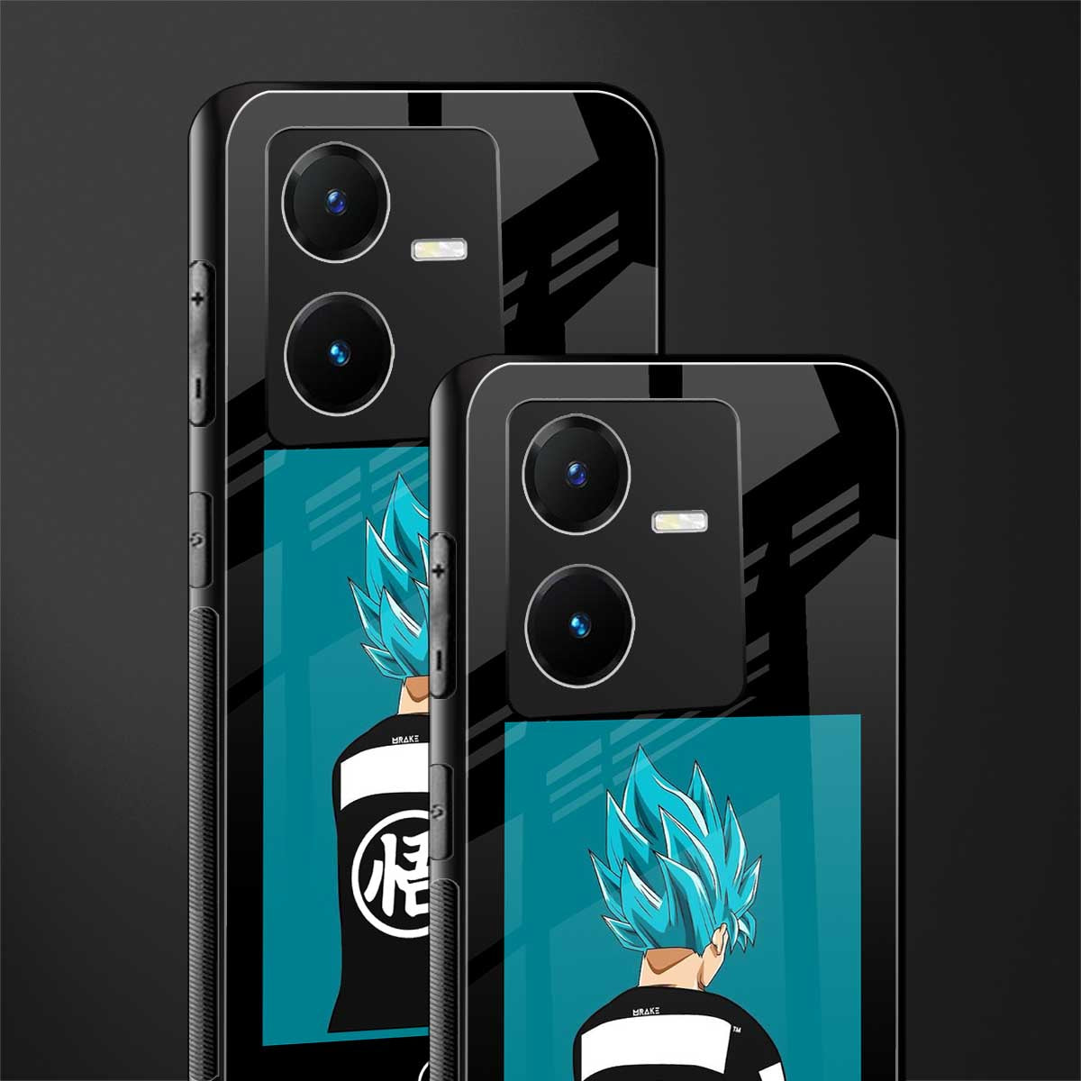 aesthetic goku back phone cover | glass case for vivo y22