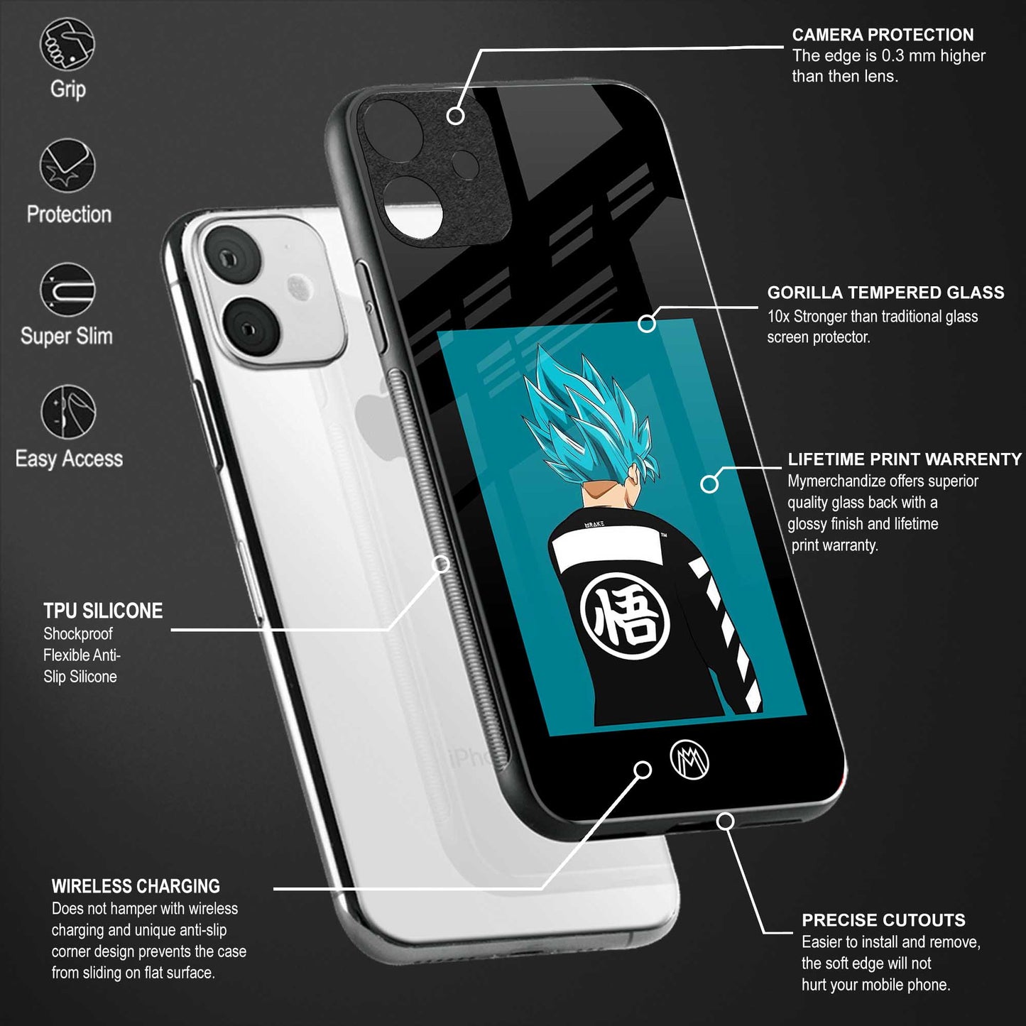 aesthetic goku back phone cover | glass case for samsun galaxy a24 4g