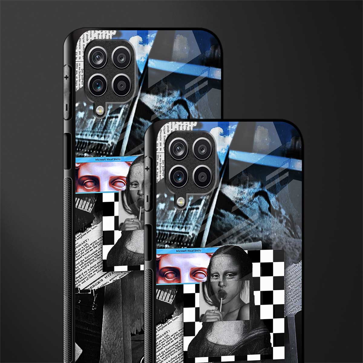 aesthetic mona lisa art back phone cover | glass case for samsung galaxy a22 4g