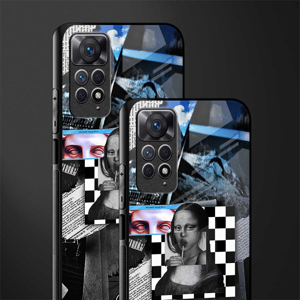 aesthetic mona lisa art back phone cover | glass case for redmi note 11 pro plus 4g/5g