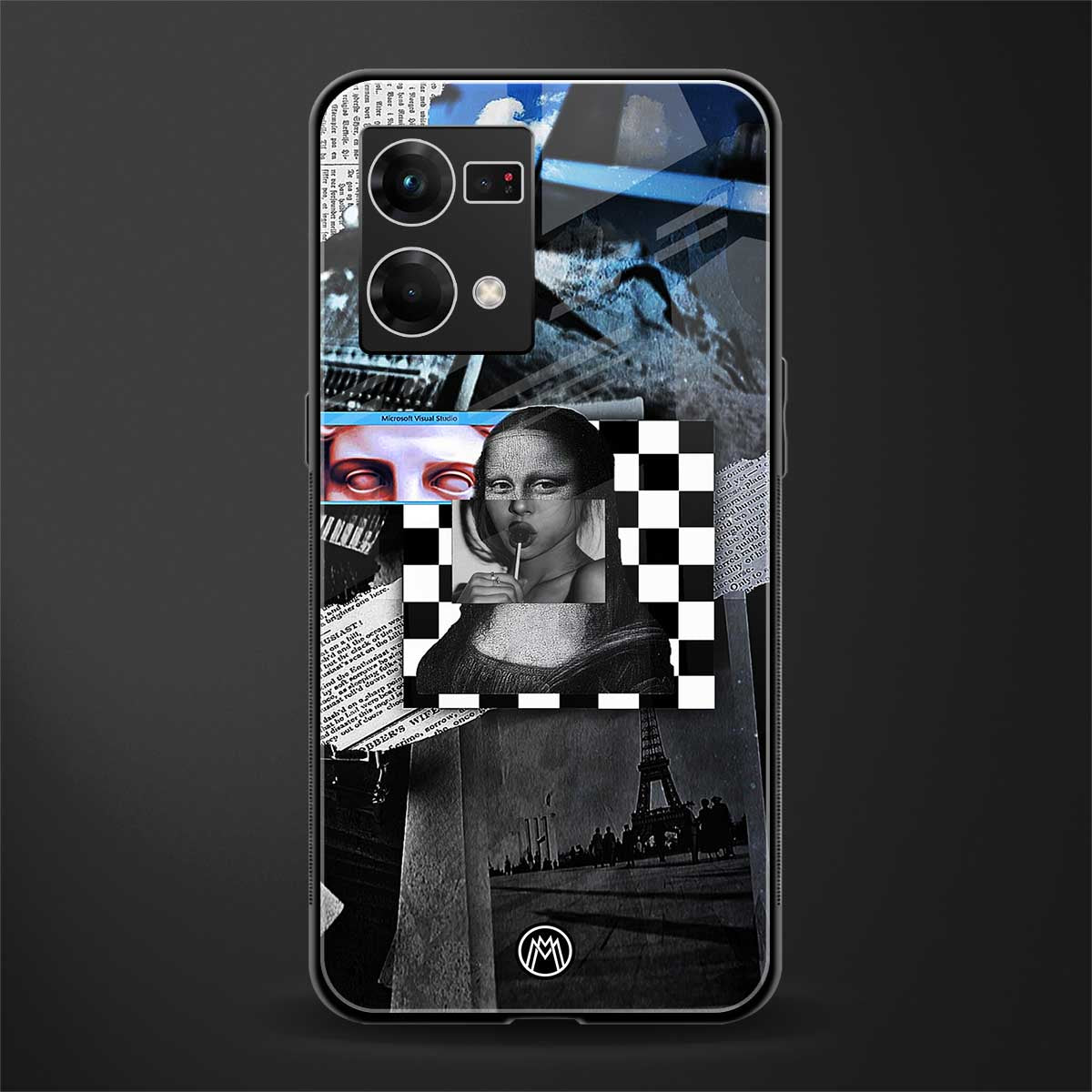 aesthetic mona lisa art back phone cover | glass case for oppo f21 pro 4g